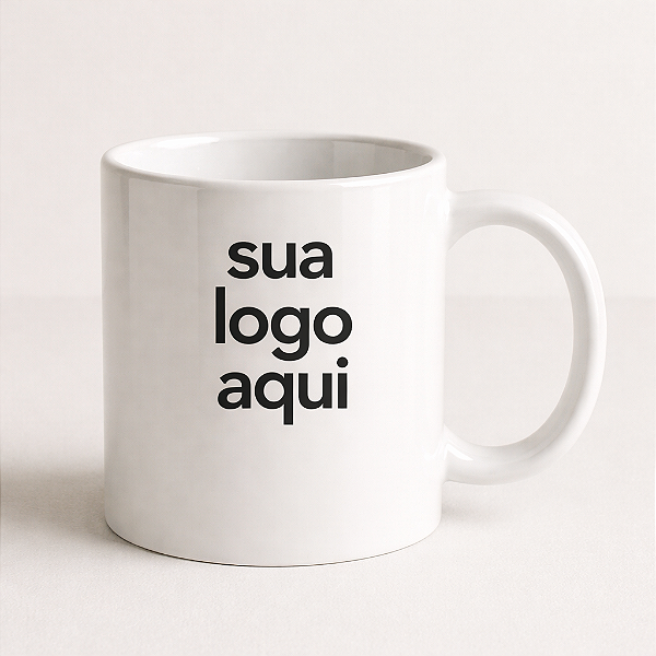 Caneca Cilíndrica Branca Personalizada c/ 5 Cores