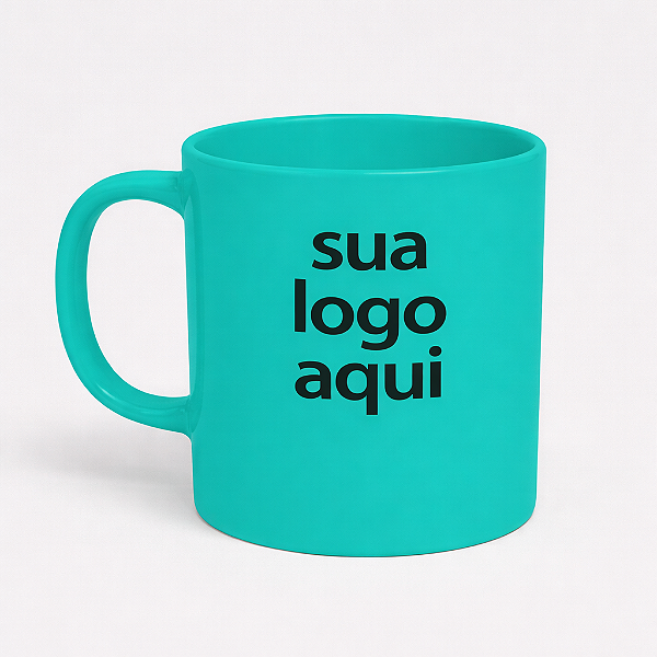 Caneca Reta Verde Personalizada c/ 3 Cores