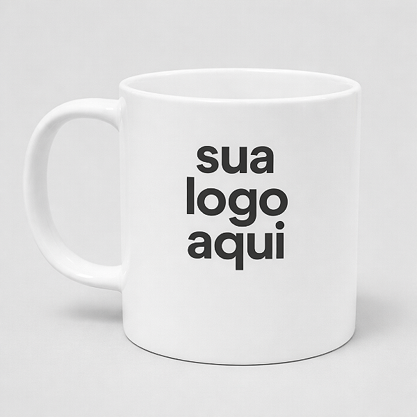 Caneca Cilíndrica Personalizada com Logo | Cores Claras