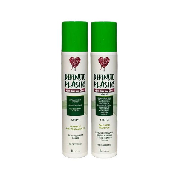 Kit Plastica dos Fios Aloe Vera e Okra 2x1L - Definite Plastic