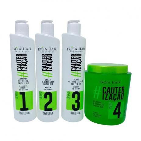 Kit #Cauterização 4 Passos 500ml/g - Tróia Hair