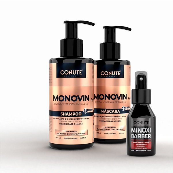 COMBO CRESCIMENTO - Kit Monovin A B5 + Minoxibarber (CONUTE Professional)