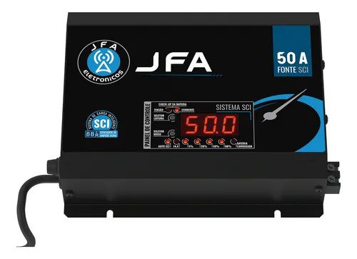 Fonte Carregador De Bateria JFA 50A SCI Com Display 500w Rms