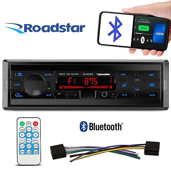 Mp3 Player Roadstar Rs-2608br Plus 1din Bt Usb Mp3 Controle