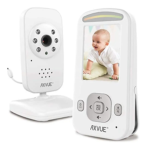 Monitor de vídeo para bebês Axvue E600 com 24 LCD e detecção Temp