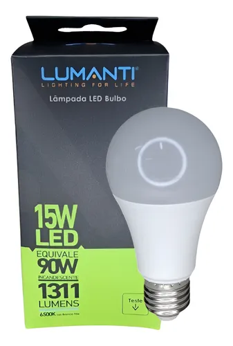 LAMPADA LED BULBO A60 15W AUTOVOLT 6500K 1311 LUMENS E27  LUMANTI