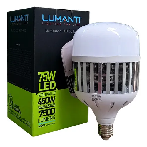 LAMPADA LED BULBO T132 75W AUTOVOLT 6500K 7500 LUMENS E27  LUMANTI