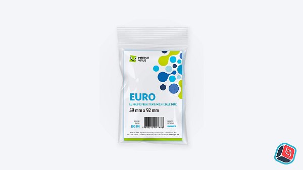 Sleeves Euro 59 x 92 mm (Blue Core)