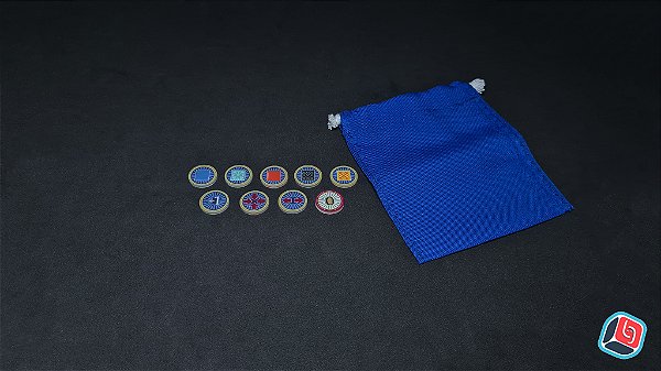 Tokens de Fabricas Especiais Azul Mini em Acrílico