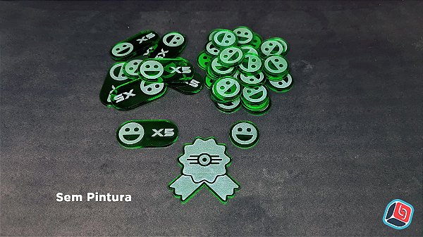 Kit de Tokens Fallout Shelter em Acrílico