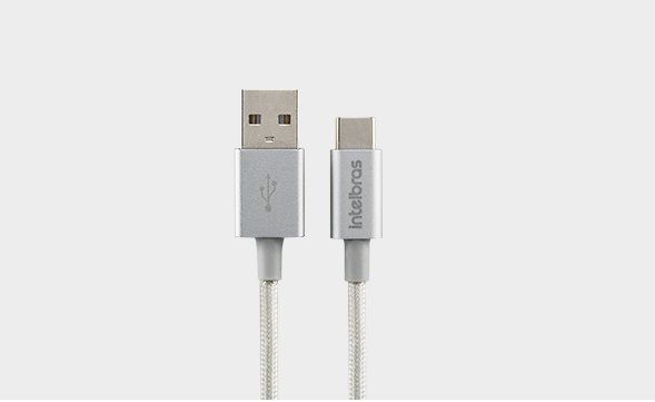 Cabo USB USB-C 1,5m Nylon Intelbras - Branco