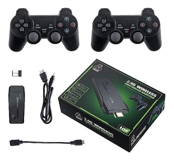 Video Game Stick 4K com 2 Controles Sem Fio e 10.000 Jogos Retrô