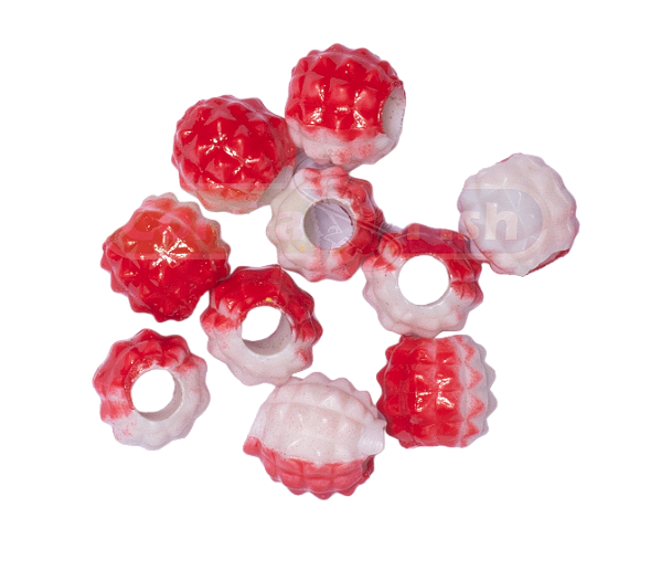 Miçangas para pesca Abacaxi - Branco e Vermelho  10 Unidade