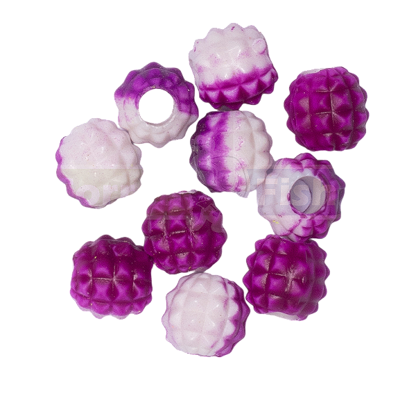Miçangas para pesca Abacaxi - Branco e Roxo Neon  10 Unidade