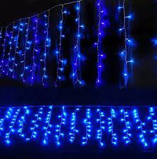 Pisca 100 Leds Cortina Azul Natal 110V C/ 2,5 metros Un.