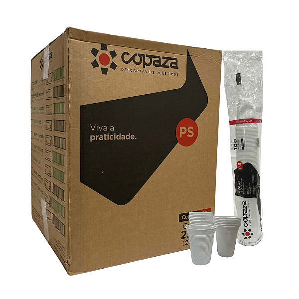 Copo Descartável 180ml Branco Copaza ABNT c/2500 un.