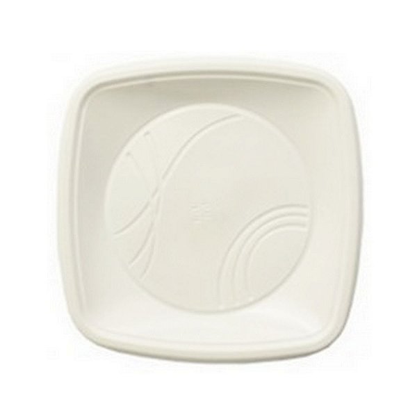 Prato Biodegradável 15cm Quadrado Branco Trik Trik c/10 Un.