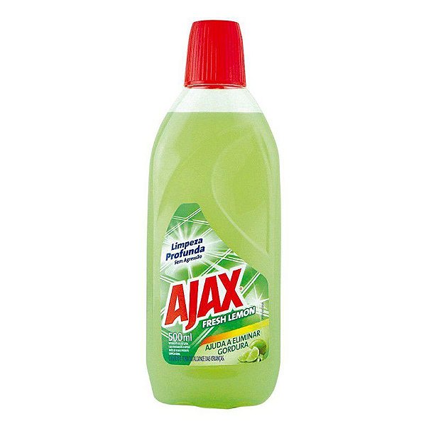 Desinfetante Fresh Lemon Ajax c/500ml Un. - SM Embalagens Descartáveis