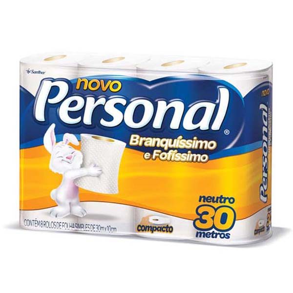 Papel Higiênico Personal Folha Simples c/ 8 Un.