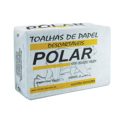 Papel Toalha Interfolha Polar 100%Celulose 2 Dobras 23X21cm c/ 1.000 Un.