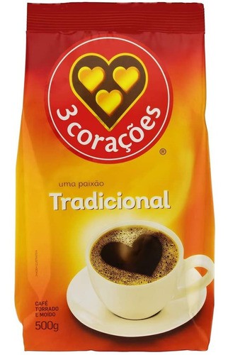 Café 3 Corações Tradicional Pouch c/ 500gr Un.