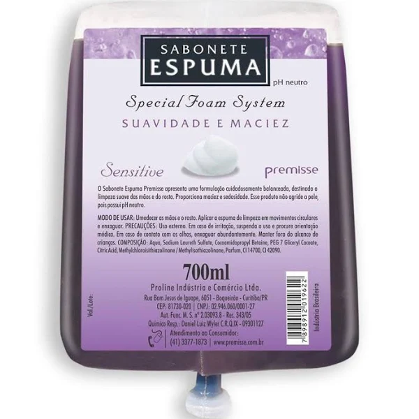 Sabonete Espuma Refil Sensitive Premisse c/ 700ml Un.