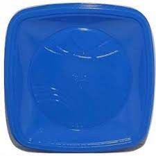 PRATO 15 CM QUADRADO AZUL ESCURO TRIK C/ 10 UN