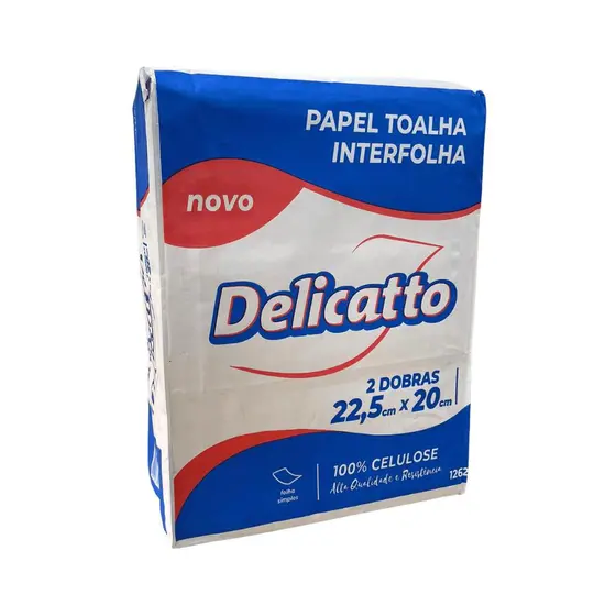 Papel Toalha Interfolha Delicatto 2 Dobras Fardo c/ 6x750 Un.
