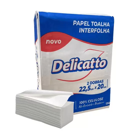 Papel Toalha Interfolha Delicatto 2 Dobras c/ 750 Un.