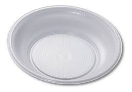 Prato Descartável 20cm Redondo Branco Fundo Trik Trik c/10 un.