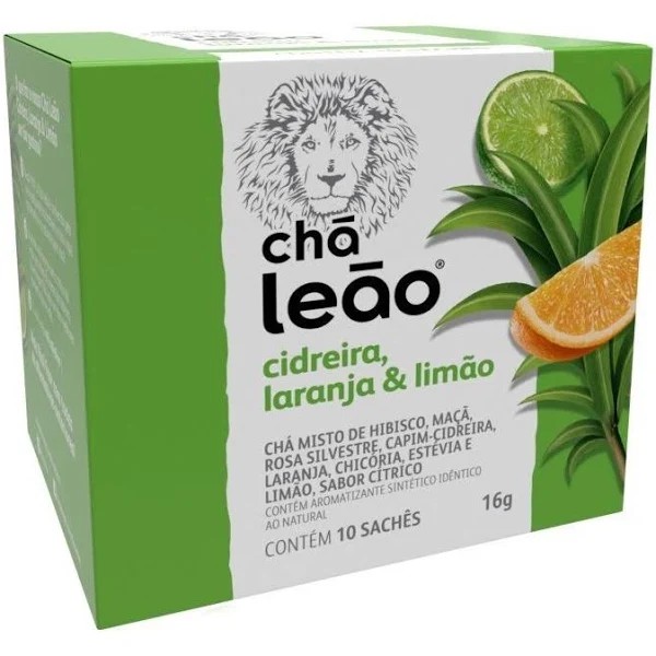 Chá de Cidreira, Laranja e Limão Leão c/10 Sachês Un.