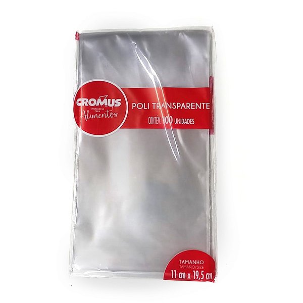 Saco de Celofane Incolor 11x19,5cm Cromus c/ 100 Un. - SM Embalagens  Descartáveis