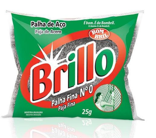 Palha de Aço Fina Brilho Nº0 c/ 25gr Un.