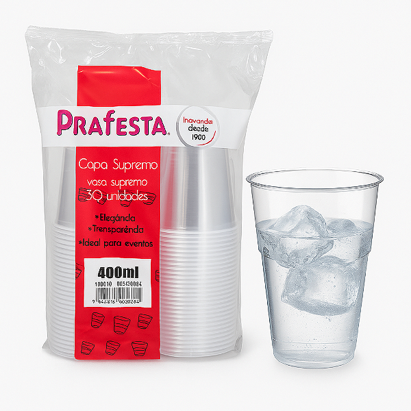 Copo Supremo Prafesta 400ml c/ 30 Un. - Semi Acrílico