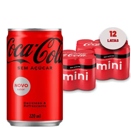 Coca Cola Sem Açúcar Lata 12x220ml Un.