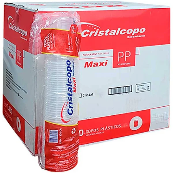 Copo P.P Semi-Acrílico Transparente 440ml Cristalcopo Caixa c/ 1.000 Un.