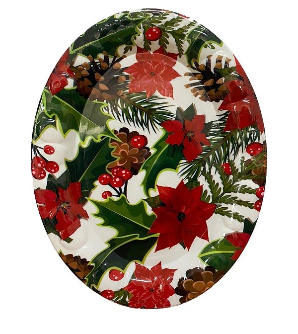 Prato Oval Natal 29x22,5cm Unidade