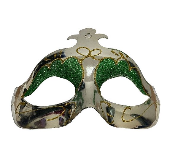 Máscara Carnaval Glitter Verde Carnaval Un