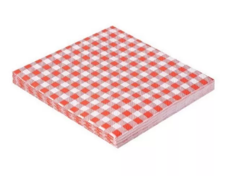 Guardanapo estampado F.D vermelho xadrez 25x25 20 Festa Junina un