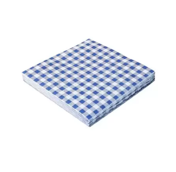 Guardanapo estampado F.D azul xadrez 25x25 20 Festa Junina un