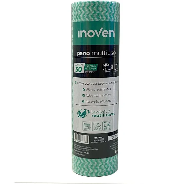 Bobina de Pano Multiuso Inoven 28x25mts Verde Un