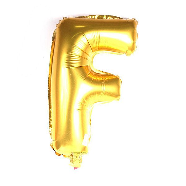 Balão Laminado Letra ''F'' Dourado C/ 40 Cm