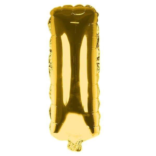 Balão Laminado Letra ''I'' Dourado C/ 40 Cm