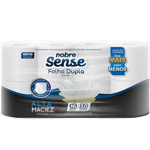 PAPEL HIGIENICO NOBRE SENSE F.D C/ 16 RLS.