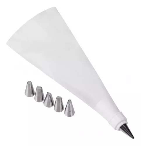 KIT P/ CONFEITAR C/ BICO + ADAPT MANGA SILVER CHEF C/ 6 PCS