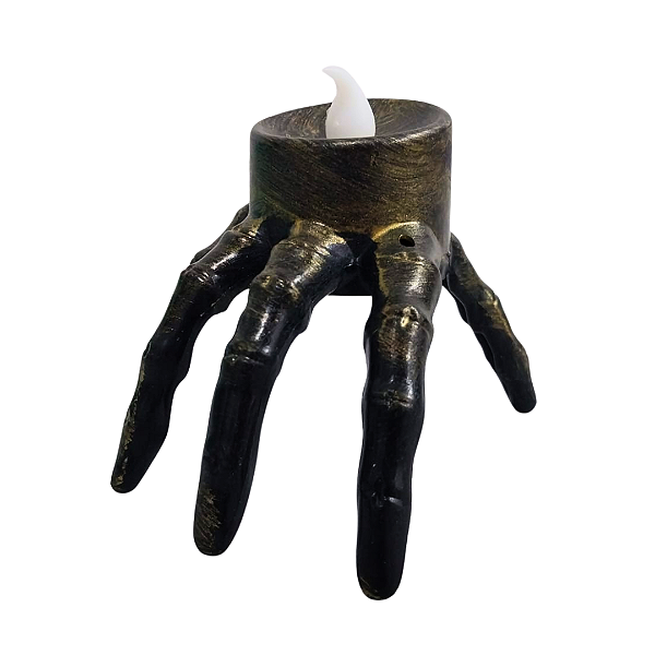 VELA LED MÃO NEGRA HALLOWEEN 8CM
