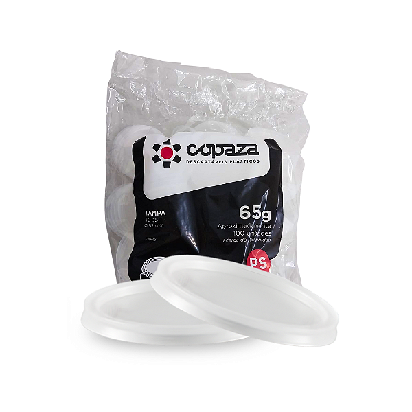 Tampa para Copo Molho Descartável 50/80ml TC05 Copaza com 65g 100 Unidades (Aproximadamente)