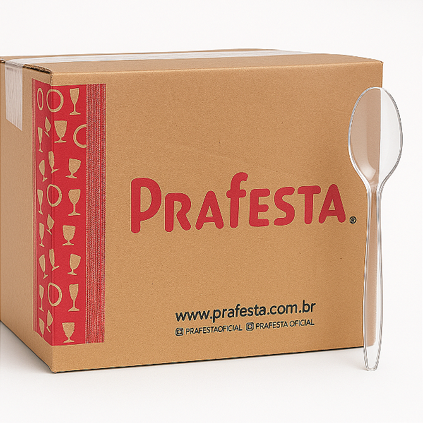 Caixa Colher Refeição Cristal Prafesta - 1.000 und.
