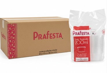 Caixa Pote c/ Tampa 200ml Prafesta - c/ 432 und.