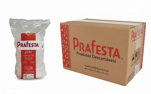 Caixa Pote c/ Lacre 500ml Redondo Prafesta - c/ 200 und